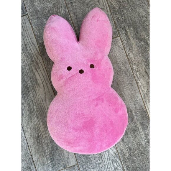Peeps Plush Stuffed Animal Pink Bunny Large Pillow Toy Just‎ Born Easter 18"